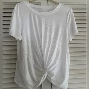 Hollister White Knot Front Short Sleeve Tee